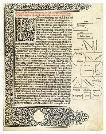 EUCLID.  Elementa geometriae.  1482